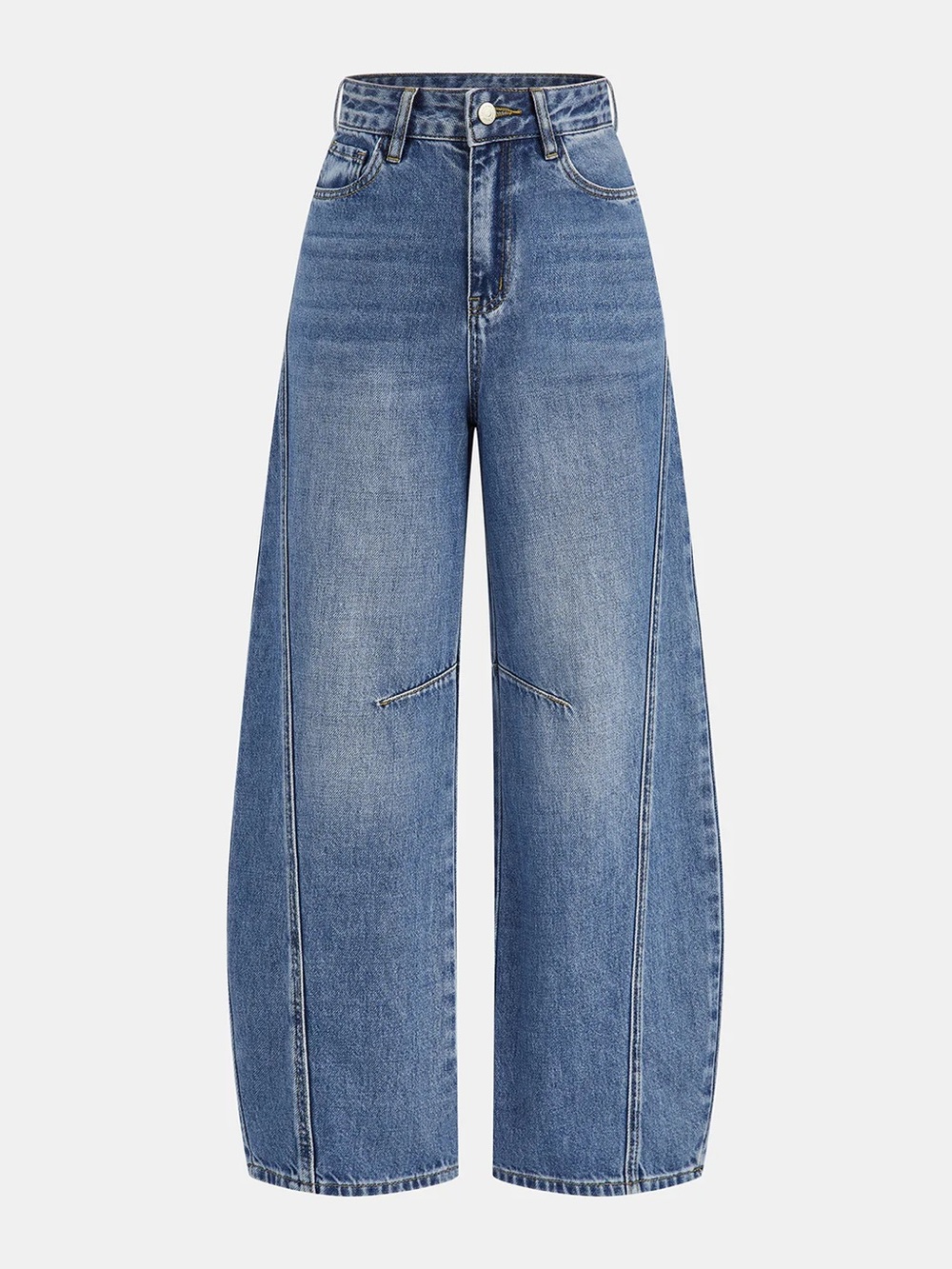 COMMENSE Denim Curved-Leg (Barrel) Jeans - size Small